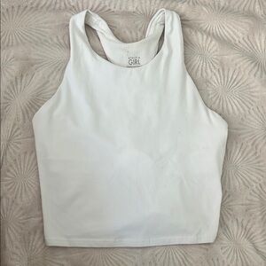 Athleta White Fitted Crop Tank Top
